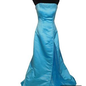 Pinky & Me Blue Formal Strapless Dress Size 6 Flaw!